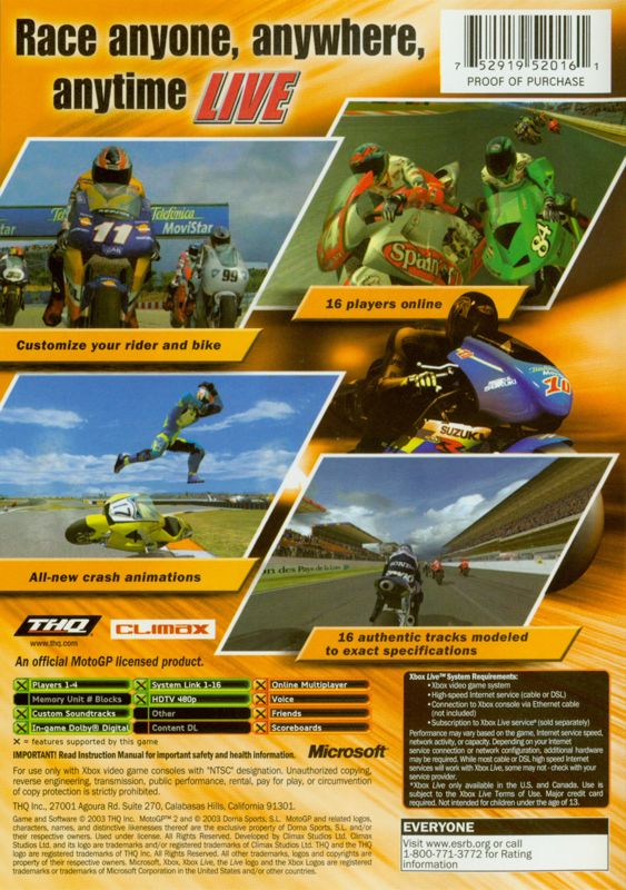 MotoGP [Classics] box art for Xbox